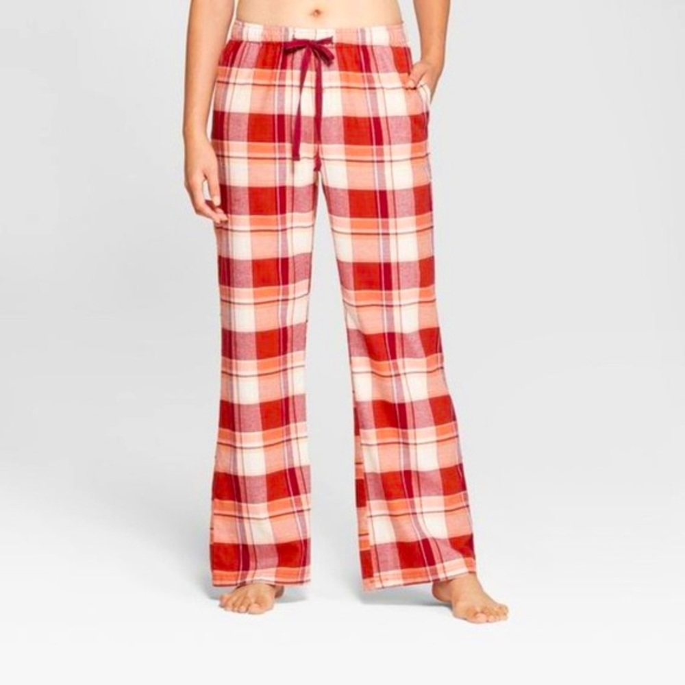 Gilligan & O’Malley Size X-Small Red/Orange Plaid Flannel Pajama Pants